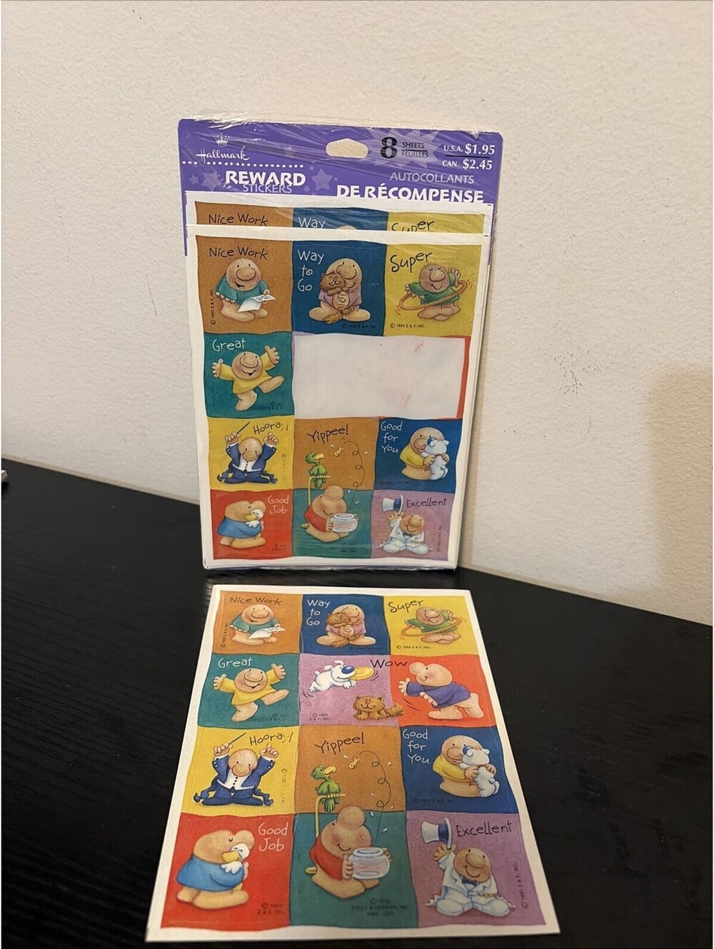 Vintage Hallmark ZIGGY Reward Stickers 1995 6 Full SHEET 2 Partials Teachers